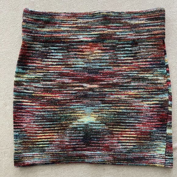 Like New Say What! Sweater Marled Knit Mini Skirt Multi-color Sz L - Picture 3 of 3